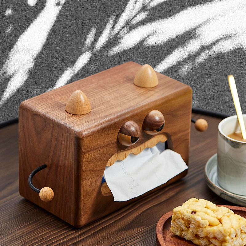 Wooden monster tissue box