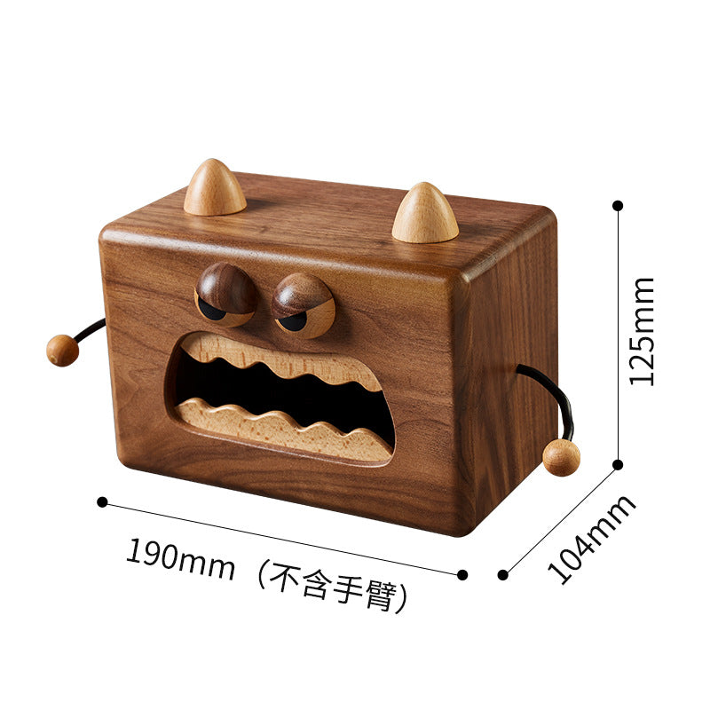 Wooden monster tissue box